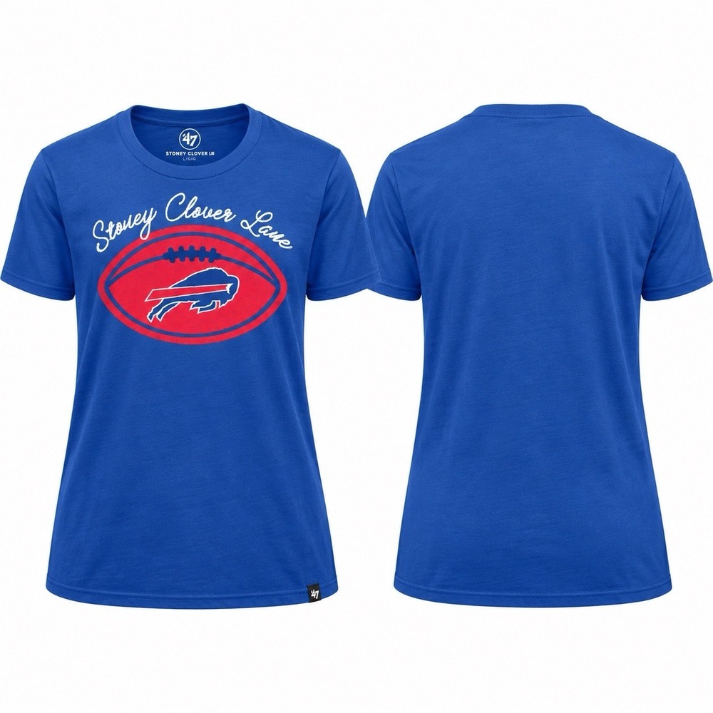 ‘47 Stoney Clover Lane Buffalo Bills T-Shirt Men’s L Blue NFL Football Graphic